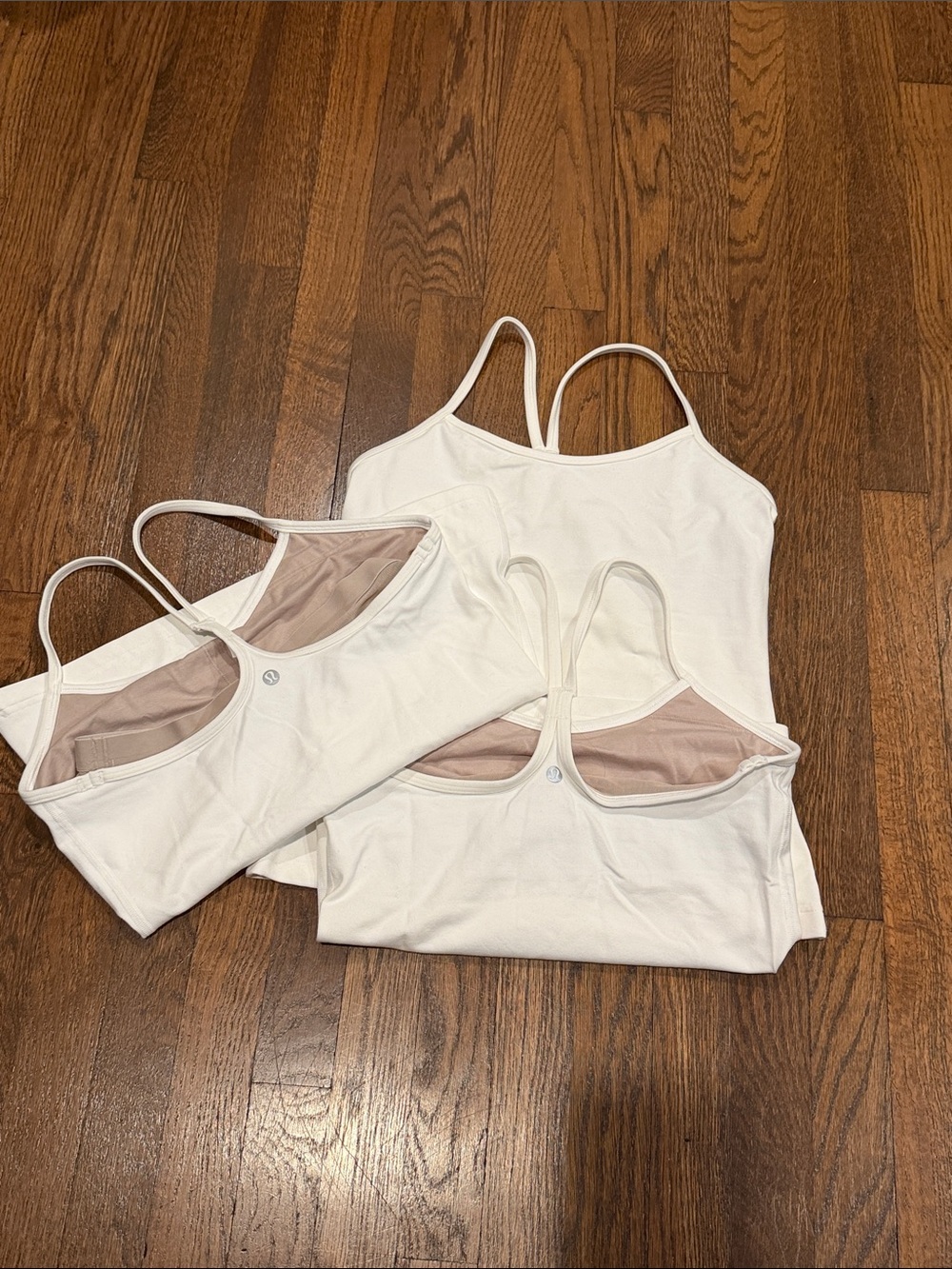 Lululemon (3 Piece BUNDLE) Racerback Strappy White Tanks